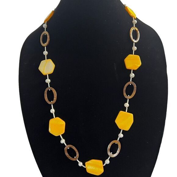 VINTAGE‎ PREMIER DESIGNS Women's Necklace 30" Genuine Freshwater Pearls & Shells - Picture 8 of 16